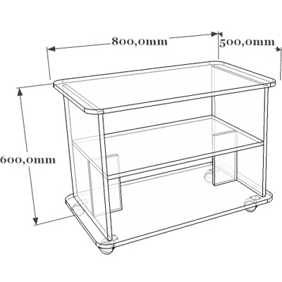 Схема стола журнального 04-001