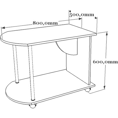 Схема стола журнального 04-004