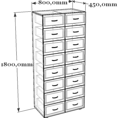 Схема шкафа картотечного 13-007
